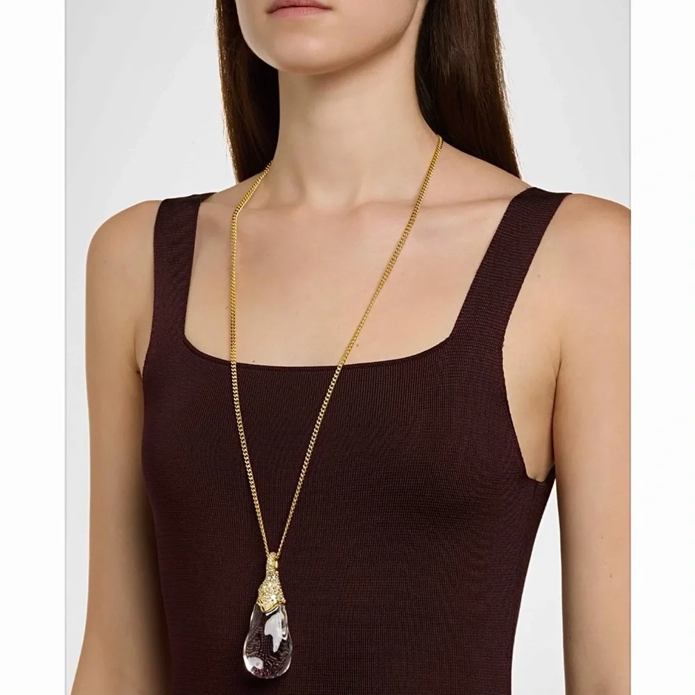 Alexis Bittar Liquid Lucite Crystal Pavé
Teardrop Necklace - Picture 2 of 7